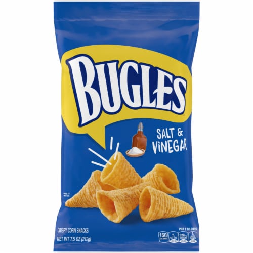 Bugles Salt and Vinegar Crispy Corn Snacks Perspective: back