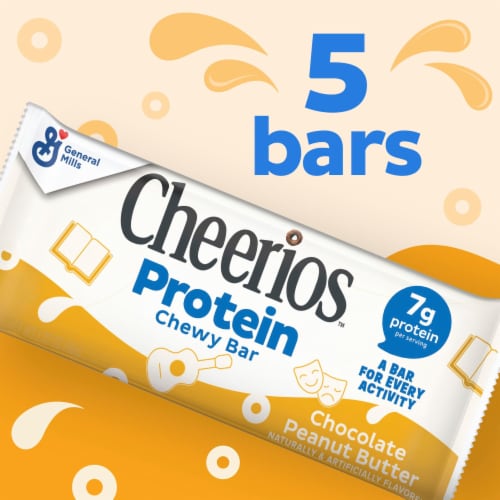 Cheerios Protein Chocolate Peanut Butter Chewy Cereal Treat Bars Perspective: back