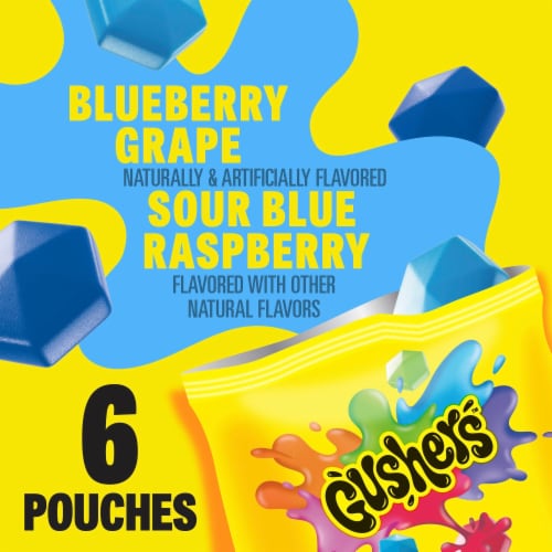 Gushers Blueberry Grape and Sour Blue Raspberry Fruit Flavored Snacks Perspective: back