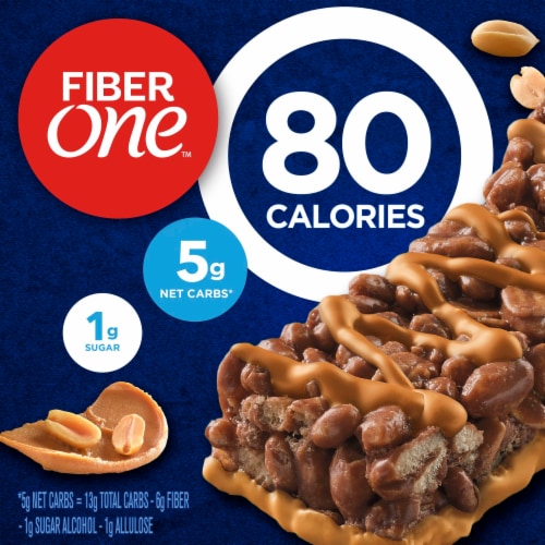 Fiber One 80 Calorie Chocolate Peanut Butter Chewy Snack Bars Perspective: back