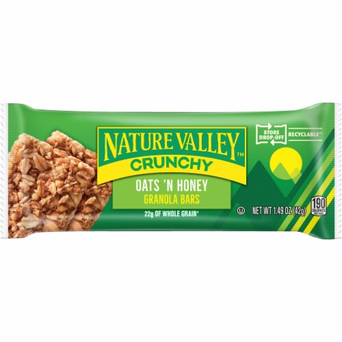 Nature Valley Oats N Honey Crunchy Granola bar Perspective: back