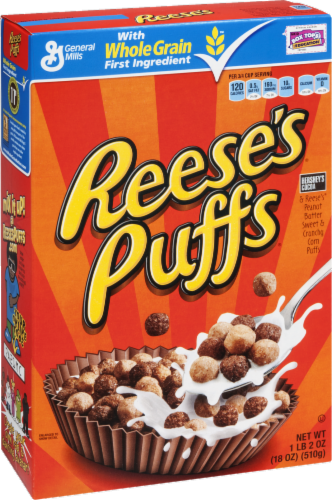 General Mills Reese's Puffs Large Size Cereal Perspective: back