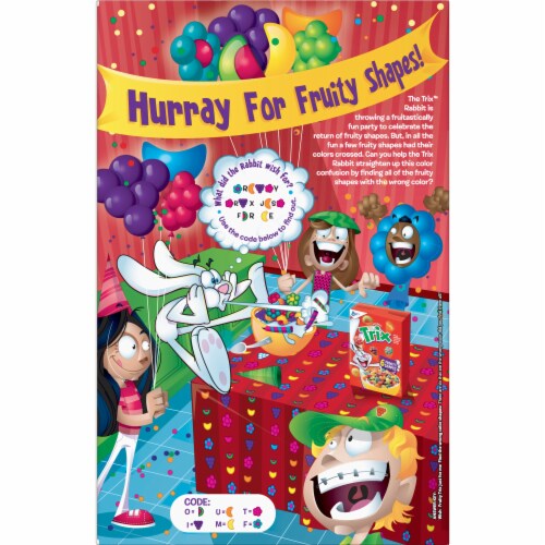 Trix Fruit Flavored Cereal Perspective: back