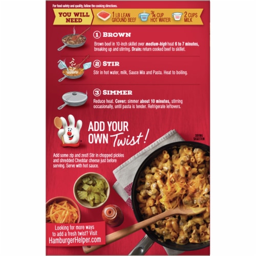 Hamburger Helper Bacon Cheeseburger Pasta & Sauce Mix Perspective: back