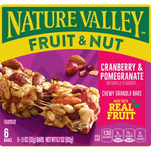 Nature Valley Cranberry Pomegranate Fruit and Nut bars Perspective: back