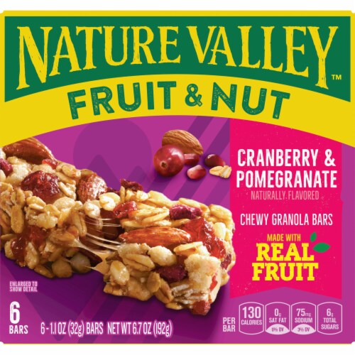 Nature Valley Cranberry Pomegranate Fruit and Nut bars Perspective: back