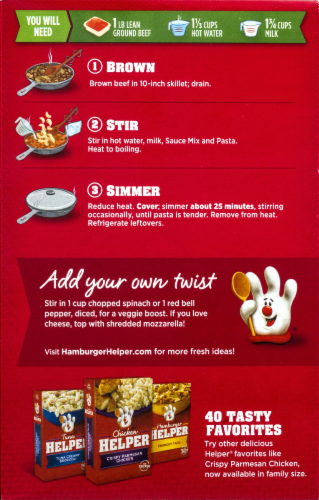 Hamburger Helper Cheesy Italian Shells Perspective: back
