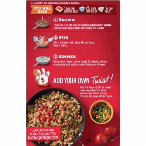 Hamburger Helper Salisbury Pasta & Naturally Flavored Sauce Mix Perspective: back