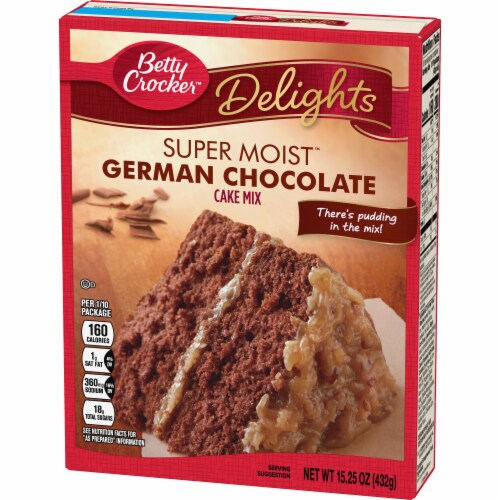 Betty Crocker™ Delights Super Moist™ German Chocolate Cake Mix Perspective: back