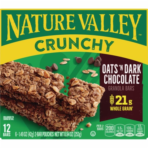 Nature Valley Oats & Dark Chocolate Crunchy Granola bars Perspective: back