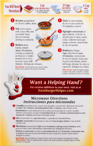 Hamburger Helper Beef Pasta Perspective: back