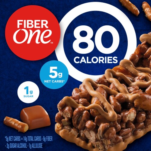 Fiber One 80 Calorie Chocolate Caramel and Pretzel Chewy Snack Bars Perspective: back