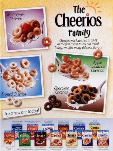 General Mills Cinnamon Burst Cheerios Cereal Perspective: back