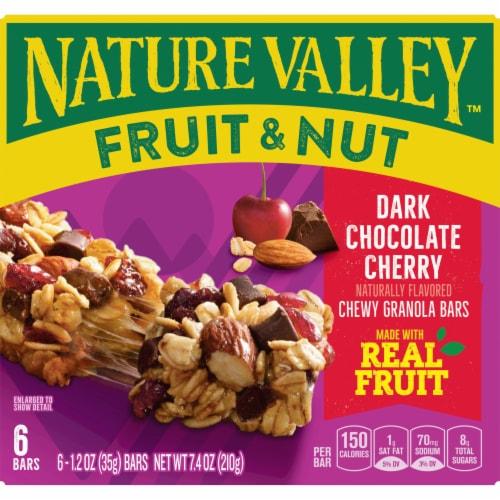 Nature Valley Dark Chocolate Cherry Trail Mix Fruit and Nut bars Perspective: back