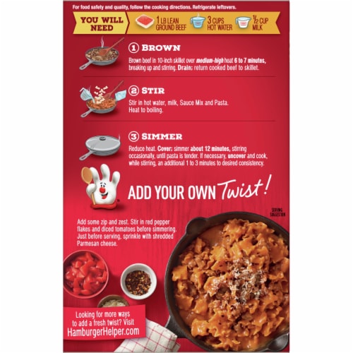 Hamburger Helper Lasagna Meal Perspective: back