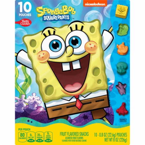 SpongeBob SquarePants Fruit Flavored Snacks Treat Pouches Perspective: back