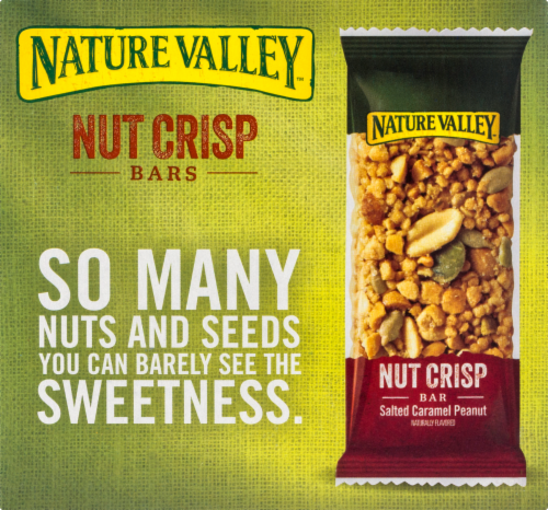 Nature Valley Nut Crisps Salted Caramel Peanut Granola Bars Perspective: back