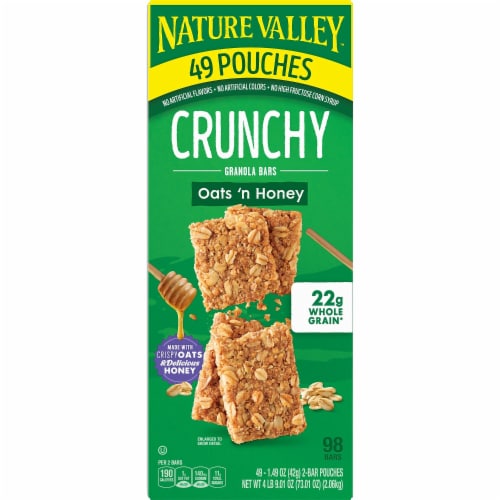 Nature Valley Crunchy Oats 'n Honey Granola Bars 30 Count Perspective: back