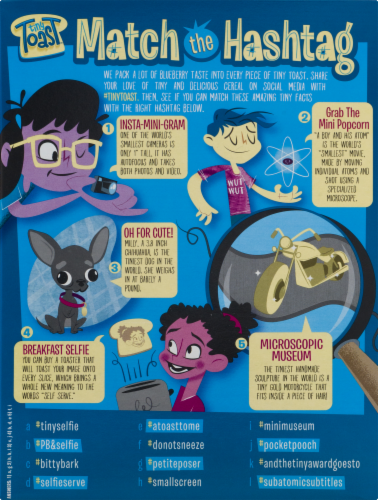 General Mills Tiny Toast Blueberry Cereal Perspective: back