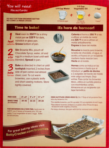 Betty Crocker Hershey's Original Supreme Brownie Mix Perspective: back