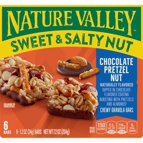 Nature Valley Granola Bars, Sweet and Salty Nut, Peanut, 6 Bars, 7.2 OZ