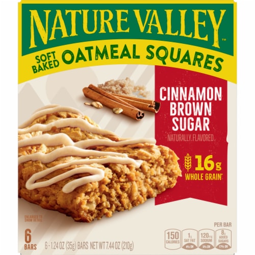 Nature Valley Soft Baked Oatmeal Squares Cinnamon Brown Sugar Breakfast bars Perspective: back
