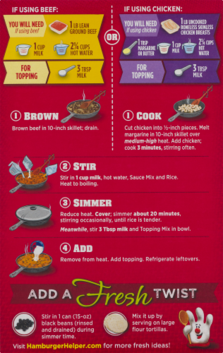 Hamburger Helper Cheesy Enchilada Perspective: back