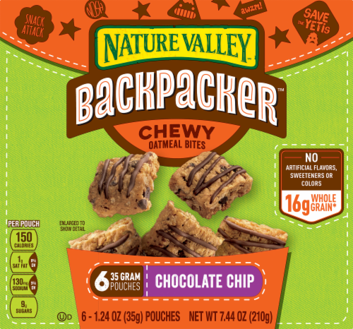 Nature Valley Backpacker Chocolate Chip Chewy Oatmeal Bites Perspective: back
