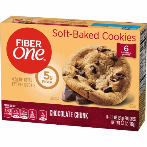 Fiber One Chocolate Chunk Soft Baked Cookies Perspective: back