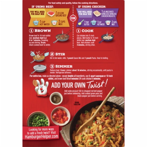 Hamburger Helper Three Cheese Pasta & Sauce Mix Twin Pack Perspective: back
