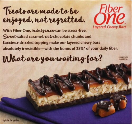 Fiber One™ Salted Caramel & Dark Chocolate Layered Chewy Bars Perspective: back