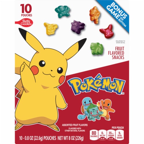 Pokemon Gluten Free Fruit Flavored Snack Treat Pouches Kids School Snacks Perspective: back