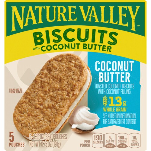 Nature Valley Coconut Butter Biscuits Sandwiches Perspective: back