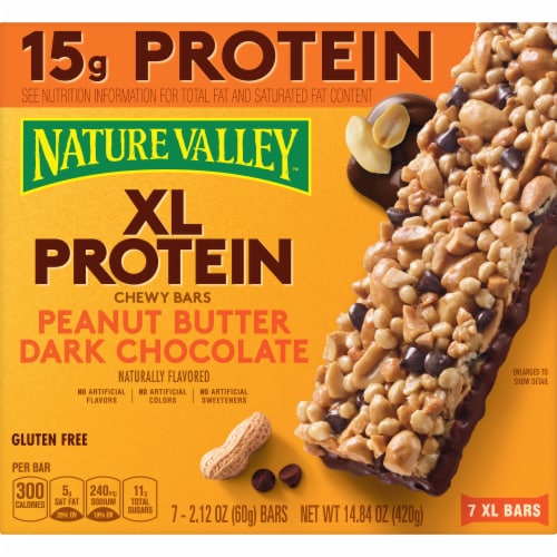 Nature Valley Peanut Butter Dark Chocolate XL Protein Granola Bars Perspective: back
