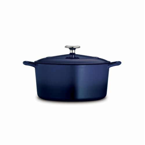 Tramontina Covered Round Dutch Oven - Blue Perspective: back