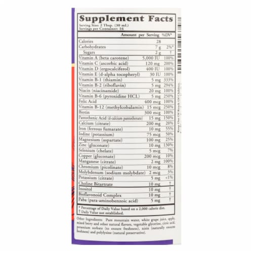 Buried Treasure™ Children's Complete Citrus Daily Vitamin & Mineral Liquid Perspective: back