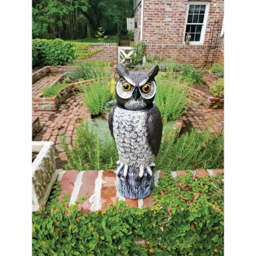 Gardeneer 18 In. H. Solar Motion Activated Owl Pest Deterrent Decoy MRHO-4 Perspective: back