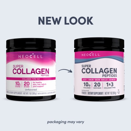 Neocell Powder Type 1 & 3 Super Unflavored Collagen 7 oz Perspective: back