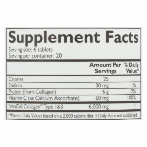 NeoCell Super Collagen Plus Vitamin C Tablets Perspective: back