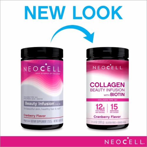 NeoCell Collagen Beauty Infusion With Biotin Cranberry Powder Perspective: back
