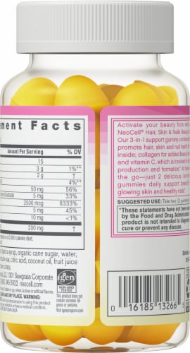 NeoCell® Hair Skin & Nails Beauty Gummy Vitamins Perspective: back