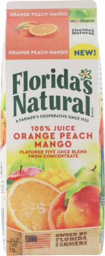 Florida's Natural Orange Peach Mango Juice Perspective: back
