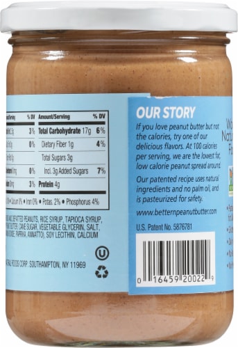 Better'n Peanut Butter Low Sodium Peanut Spread Perspective: back