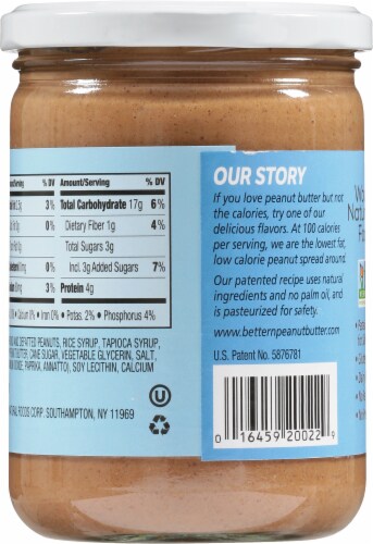 Better'n Peanut Butter Low Sodium Peanut Spread Perspective: back