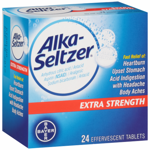 Alka-Seltzer Extra Strength Antacid Effervescent Tablets Perspective: back