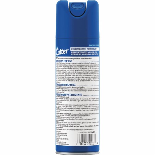Cutter® Unscented Insect Repellent Aerosol Spray Perspective: back