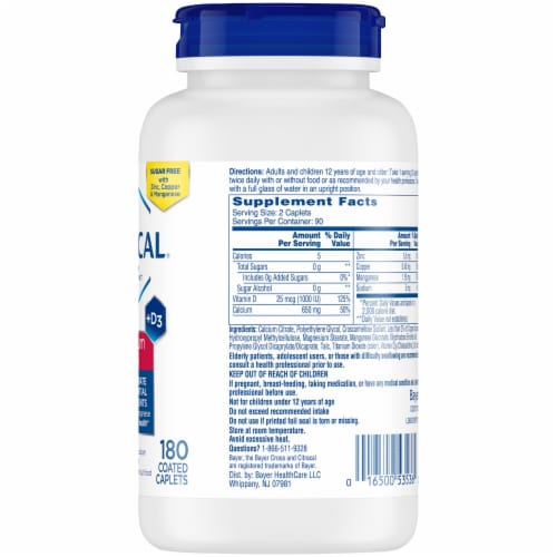 Citracal® Maximum Calcium Citrate Calcium Supplement Perspective: back