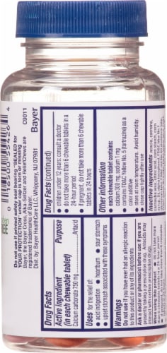 Alka-Seltzer Extra Strength Heartburn ReliefChews Assorted Fruit Chewable Tablets Perspective: back