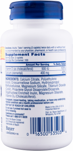 Citracal® Calcium Citrate + D3 Petite Calcium Caplets Perspective: back
