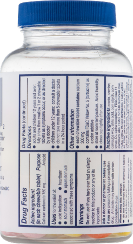 Alka-Seltzer Heartburn ReliefChews Extra Strength Assorted Fruit Chewable Tablets Perspective: back